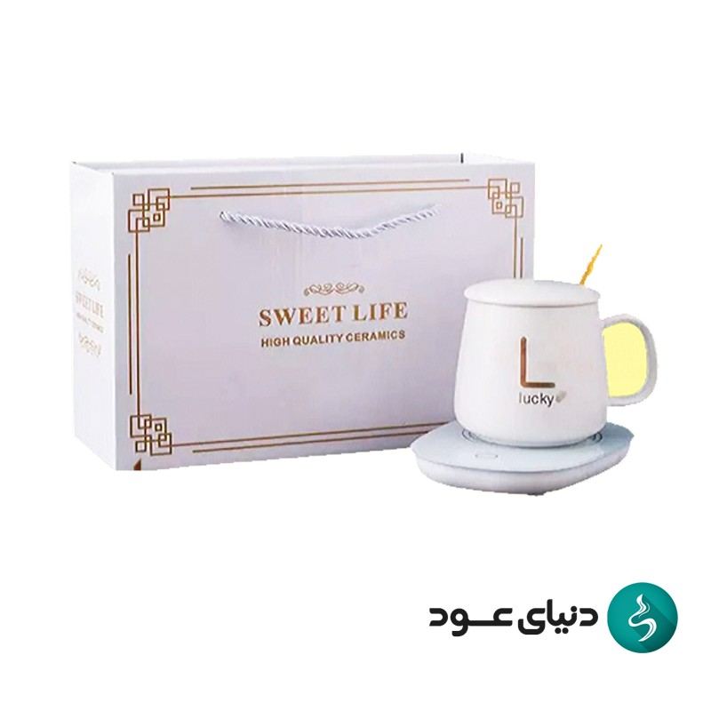 ماگ هیتر دار جعبه بزرگ رنگ سفید